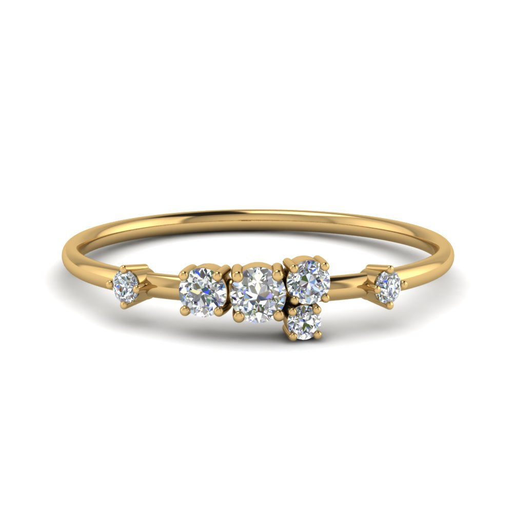 Asymmetric Diamond Promise Ring