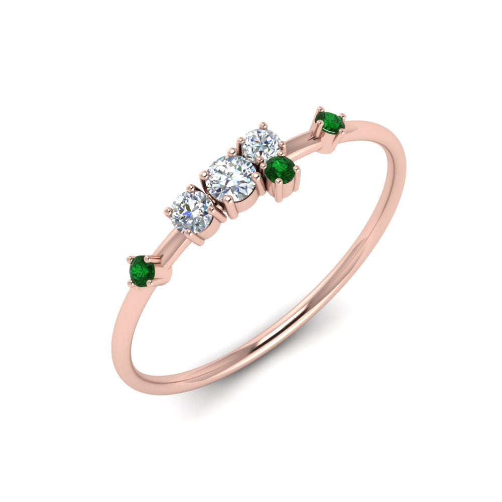 asymmetric-diamond-promise-ring-with-emerald-in-14K-rose-gold-FD8354RORGEMGR-NL-RG