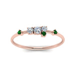 Load image into Gallery viewer, asymmetric-diamond-promise-ring-with-emerald-in-14K-rose-gold-FD8354RORGEMGR-NL-RG
