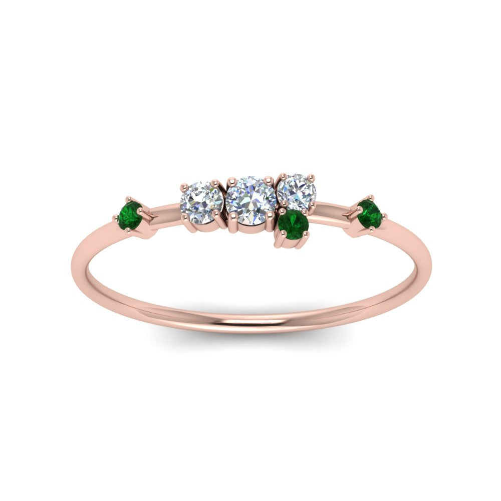 asymmetric-diamond-promise-ring-with-emerald-in-14K-rose-gold-FD8354RORGEMGR-NL-RG