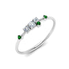 Load image into Gallery viewer, asymmetric-diamond-promise-ring-with-emerald-in-14K-white-gold-FD8354RORGEMGR-NL-WG