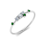 Load image into Gallery viewer, asymmetric-diamond-promise-ring-with-emerald-in-14K-white-gold-FD8354RORGEMGR-NL-WG
