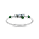 Load image into Gallery viewer, asymmetric-diamond-promise-ring-with-emerald-in-14K-white-gold-FD8354RORGEMGR-NL-WG
