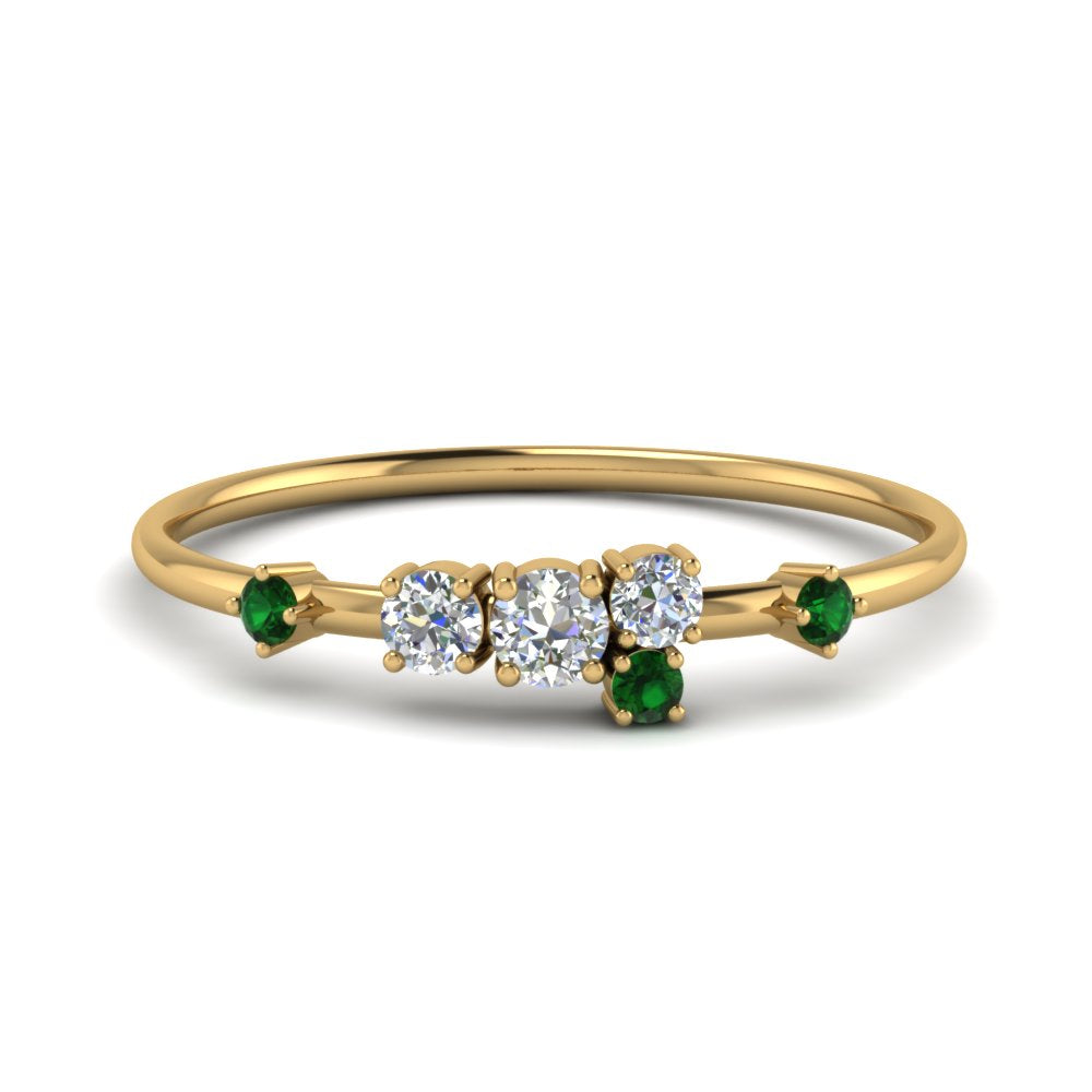 asymmetric-diamond-promise-ring-with-emerald-in-14K-yellow-gold-FD8354RORGEMGR-NL-YG