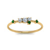 Load image into Gallery viewer, asymmetric-diamond-promise-ring-with-emerald-in-14K-yellow-gold-FD8354RORGEMGR-NL-YG
