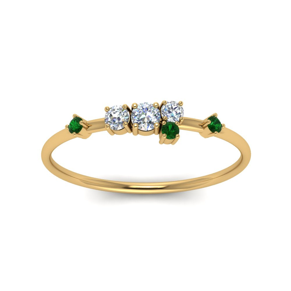 asymmetric-diamond-promise-ring-with-emerald-in-14K-yellow-gold-FD8354RORGEMGR-NL-YG