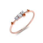 Load image into Gallery viewer, asymmetric-diamond-promise-ring-with-orange-sapphire-in-14K-rose-gold-FD8354RORGSAOR-NL-RG
