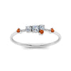 Load image into Gallery viewer, asymmetric-diamond-promise-ring-with-orange-sapphire-in-14K-white-gold-FD8354RORGSAOR-NL-WG