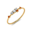 Load image into Gallery viewer, asymmetric-diamond-promise-ring-with-orange-sapphire-in-14K-yellow-gold-FD8354RORGSAOR-NL-YG