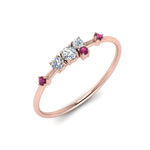 Load image into Gallery viewer, asymmetric-diamond-promise-ring-with-pink-sapphire-in-14K-rose-gold-FD8354RORGSADRPI-NL-RG
