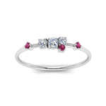 Load image into Gallery viewer, asymmetric-diamond-promise-ring-with-pink-sapphire-in-14K-white-gold-FD8354RORGSADRPI-NL-WG
