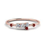 Load image into Gallery viewer, asymmetric-diamond-promise-ring-with-ruby-in-14K-rose-gold-FD8354RORGRUDR-NL-RG
