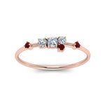 Load image into Gallery viewer, asymmetric-diamond-promise-ring-with-ruby-in-14K-rose-gold-FD8354RORGRUDR-NL-RG
