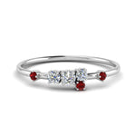 Load image into Gallery viewer, asymmetric-diamond-promise-ring-with-ruby-in-14K-white-gold-FD8354RORGRUDR-NL-WG
