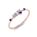 Load image into Gallery viewer, asymmetric-diamond-promise-ring-with-sapphire-in-14K-rose-gold-FD8354RORGSABL-NL-RG
