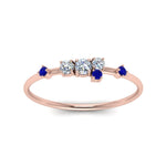 Load image into Gallery viewer, asymmetric-diamond-promise-ring-with-sapphire-in-14K-rose-gold-FD8354RORGSABL-NL-RG
