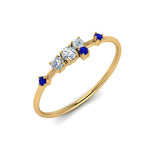 Load image into Gallery viewer, asymmetric-diamond-promise-ring-with-sapphire-in-14K-yellow-gold-FD8354RORGSABL-NL-YG
