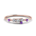 Load image into Gallery viewer, asymmetric-diamond-promise-ring-with-violac-topaz-in-14K-rose-gold-FD8354RORGVITO-NL-RG
