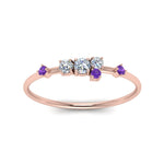 Load image into Gallery viewer, asymmetric-diamond-promise-ring-with-violac-topaz-in-14K-rose-gold-FD8354RORGVITO-NL-RG
