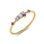 Load image into Gallery viewer, asymmetric-diamond-promise-ring-with-violac-topaz-in-14K-yellow-gold-FD8354RORGVITO-NL-YG
