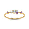 Load image into Gallery viewer, asymmetric-diamond-promise-ring-with-violac-topaz-in-14K-yellow-gold-FD8354RORGVITO-NL-YG