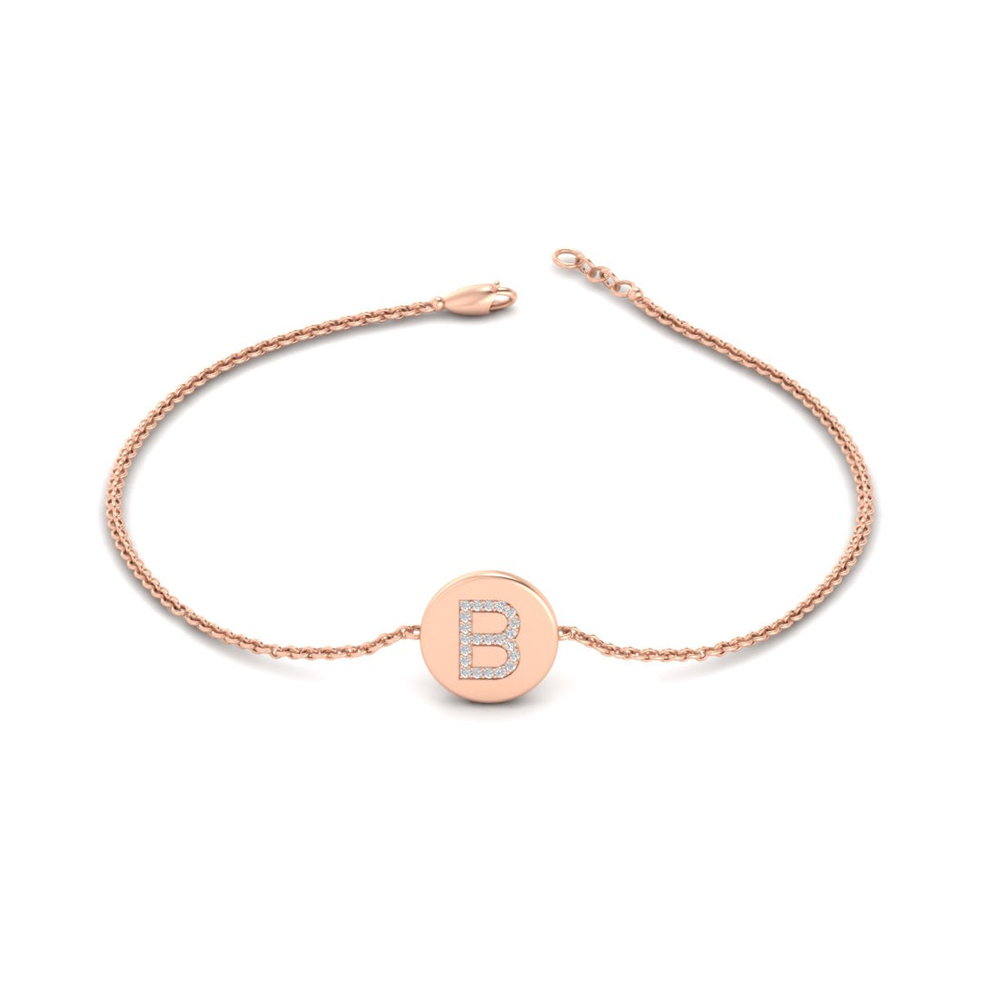 Alphabet disc diamond bracelet