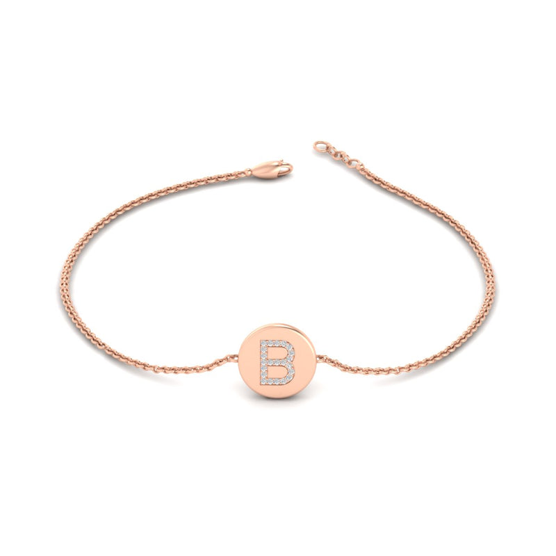 Alphabet disc diamond bracelet