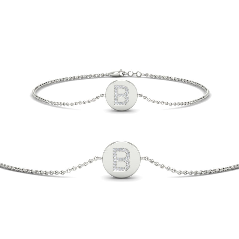 Alphabet disc diamond bracelet