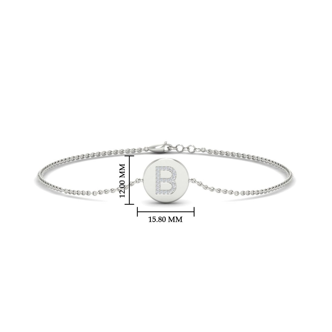 Alphabet disc diamond bracelet