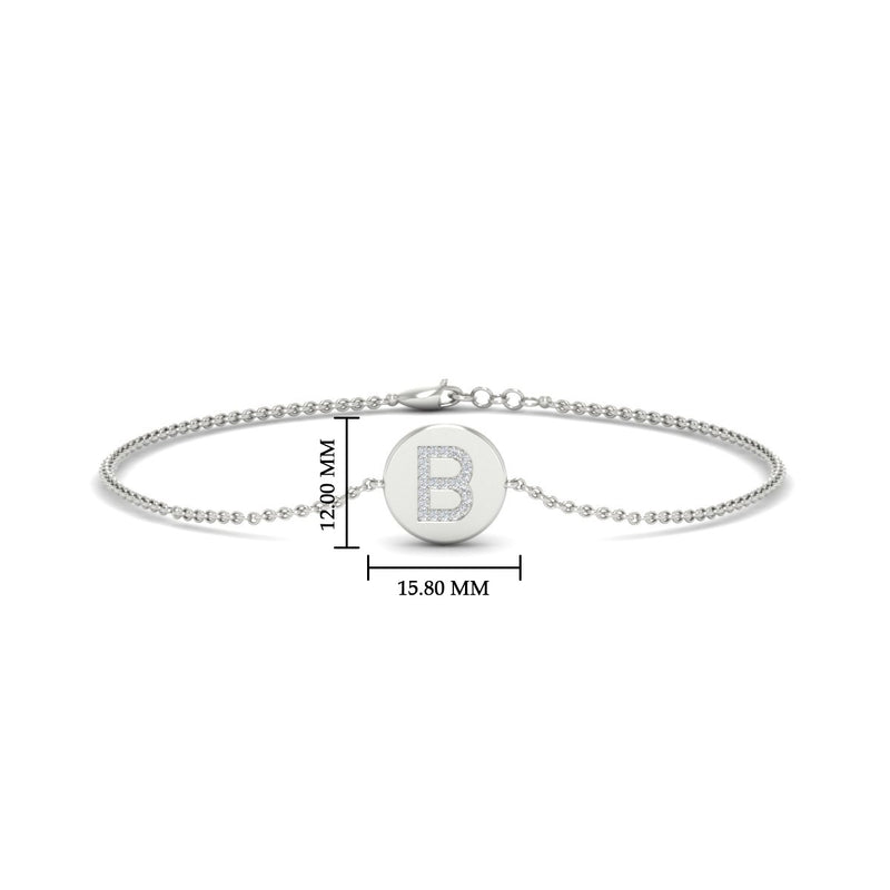 Alphabet disc diamond bracelet