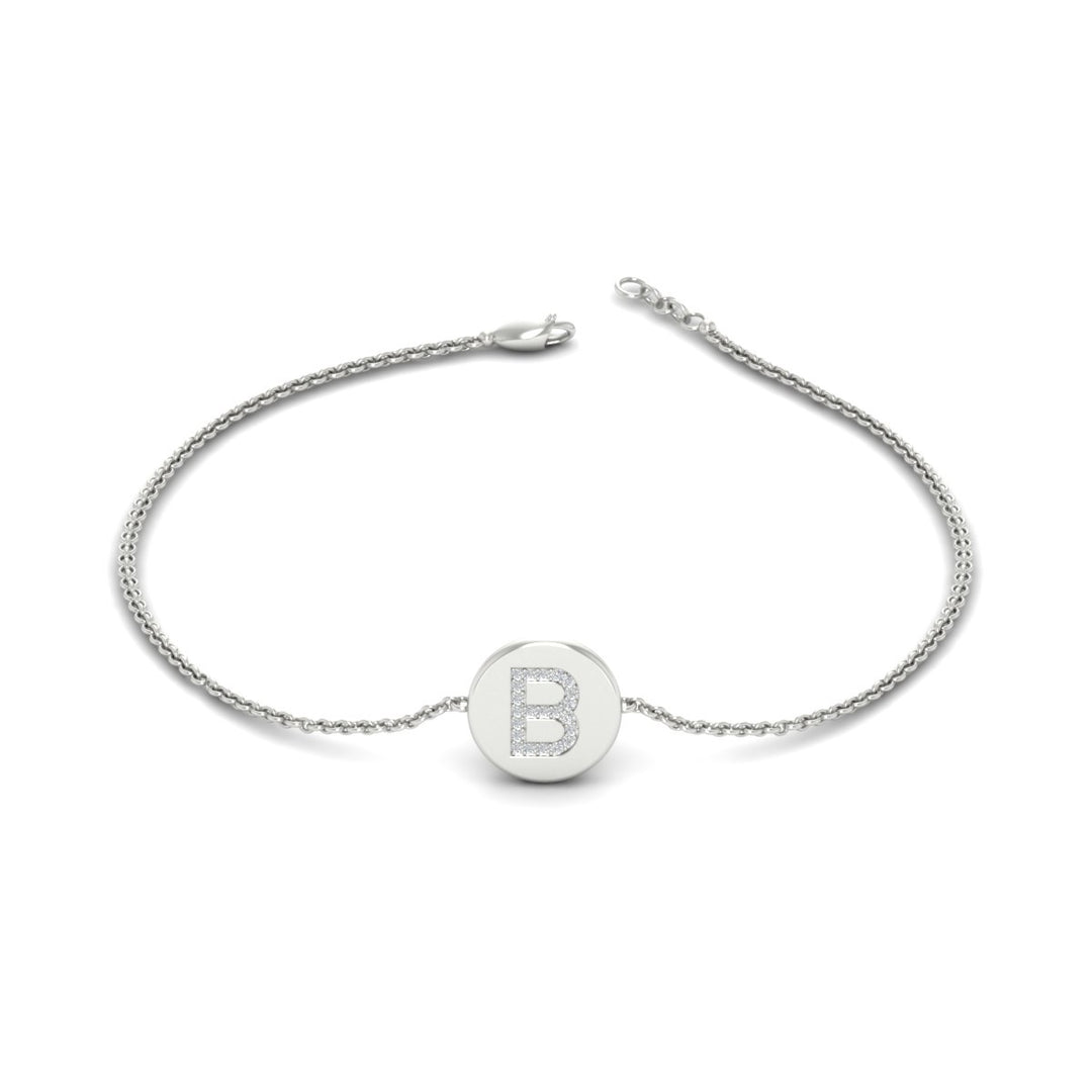 Alphabet disc diamond bracelet