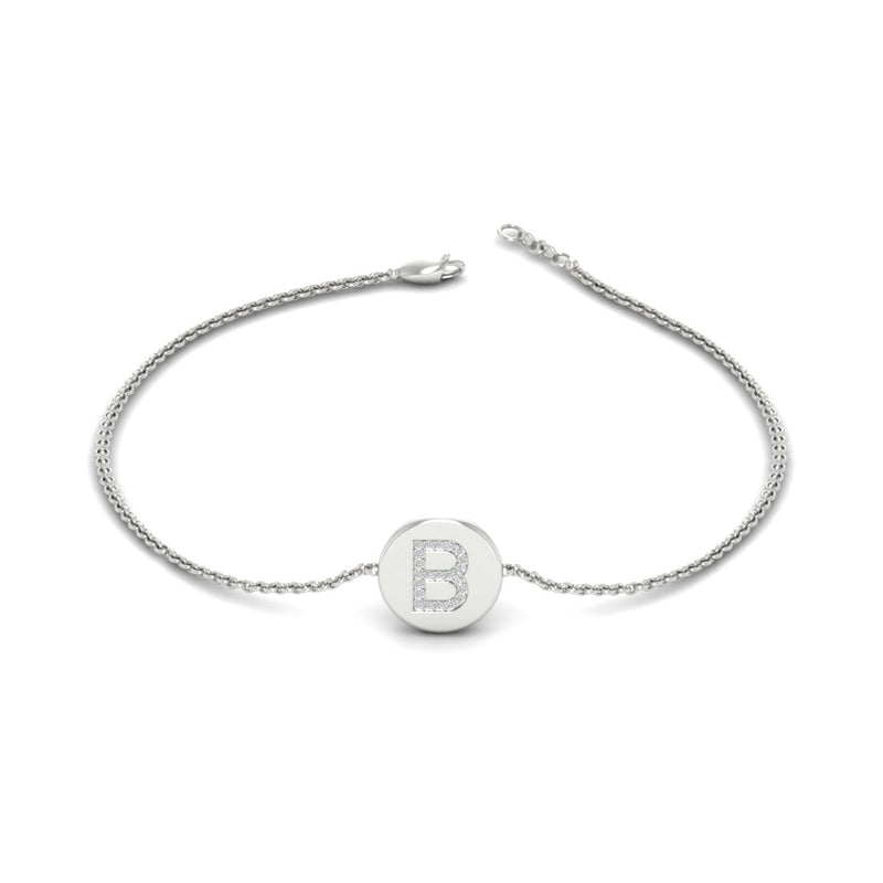 Alphabet disc diamond bracelet