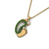 Load image into Gallery viewer, baby-foot-pendant-emerald-in-FDPD9367GEMGRANGLE1-NL-YG