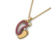 Load image into Gallery viewer, baby-foot-pendant-pink-sapphire-in-FDPD9367GSADRPIANGLE1-NL-YG