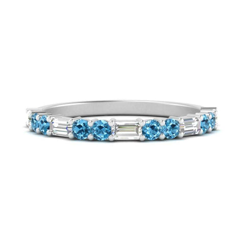 Baguette And Round Thin Stack Band