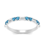 Load image into Gallery viewer, Baguette And Round Thin Stack Band
