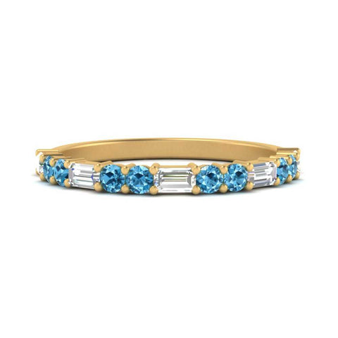 Baguette And Round Thin Stack Band