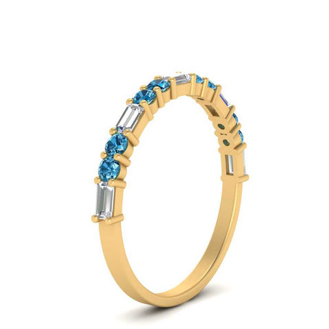 Baguette And Round Thin Stack Band