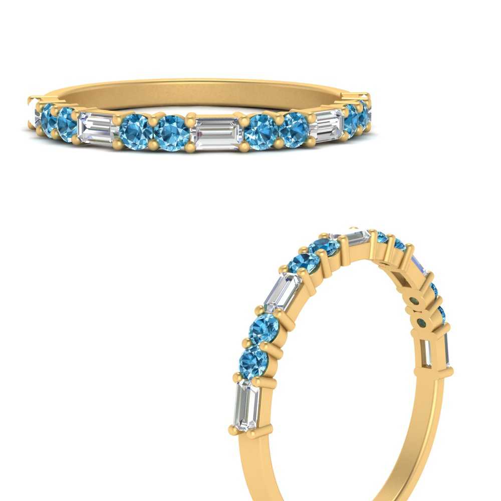 Baguette And Round Thin Stack Band