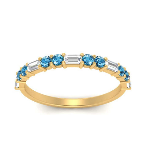 Baguette And Round Thin Stack Band