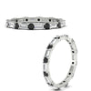 Load image into Gallery viewer, baguette-and-round-diamond-band-with-black-diamond-in-white-gold-fdewb318gblackangle3-nl-wg