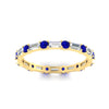 Load image into Gallery viewer, baguette-and-round-diamond-band-with-blue-sapphire-in-yellow-gold-fdewb318gsablangle5-nl-yg