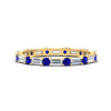 Load image into Gallery viewer, baguette-and-round-diamond-band-with-blue-sapphire-in-yellow-gold-fdewb318gsablsleep-nl-yg