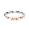Load image into Gallery viewer, baguette-and-round-diamond-band-with-blue-topaz-in-rose-gold-fdewb318gicbltoangle5-nl-rg