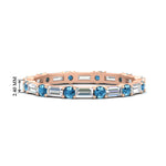Load image into Gallery viewer, baguette-and-round-diamond-band-with-blue-topaz-in-rose-gold-fdewb318gicbltosleep-nl-rg-hw
