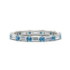 Load image into Gallery viewer, baguette-and-round-diamond-band-with-blue-topaz-in-white-gold-fdewb318gicbltosleep-nl-wg