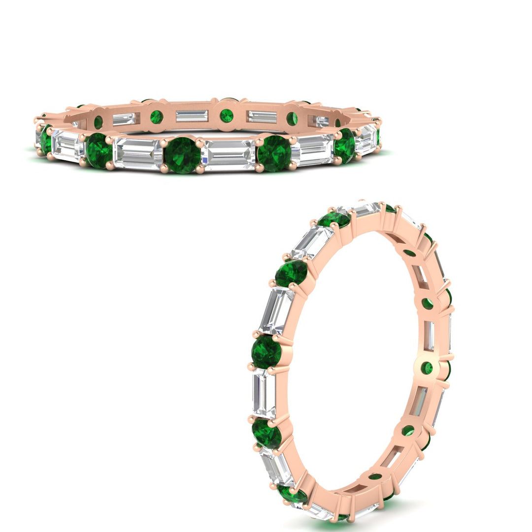 baguette-and-round-diamond-band-with-emerald-in-rose-gold-fdewb318gemgrangle3-nl-rg