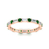 Load image into Gallery viewer, baguette-and-round-diamond-band-with-emerald-in-rose-gold-fdewb318gemgrangle5-nl-rg