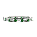 Load image into Gallery viewer, baguette-and-round-diamond-band-with-emerald-in-white-gold-fdewb318gemgrsleep-nl-wg-hw
