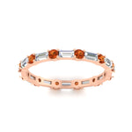 Load image into Gallery viewer, baguette-and-round-diamond-band-with-orange-sapphire-in-rose-gold-fdewb318gsaorangle5-nl-rg
